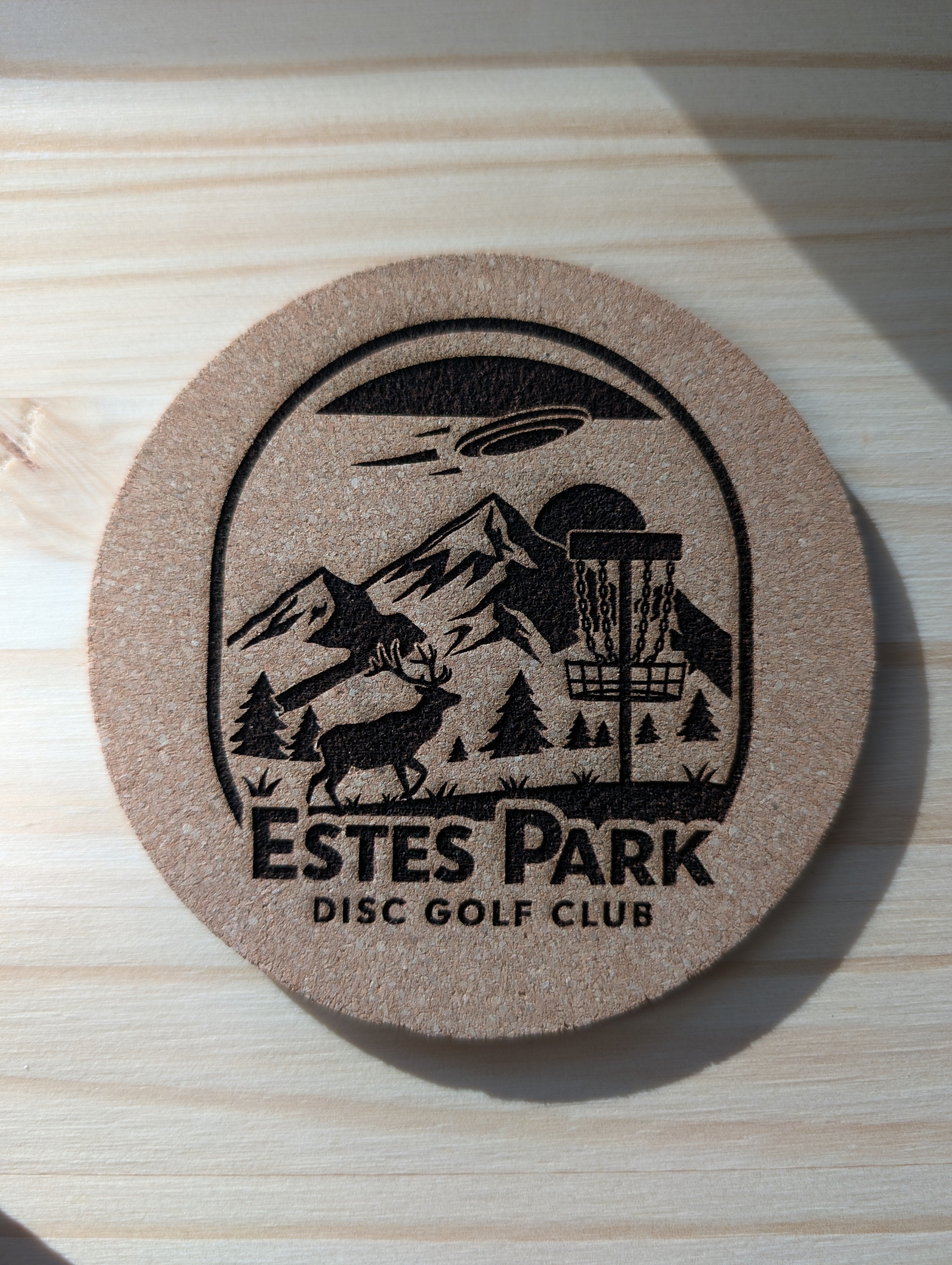 Personalized Cork Coaster - 4 Inch Round Engraved Absorbent Coaster