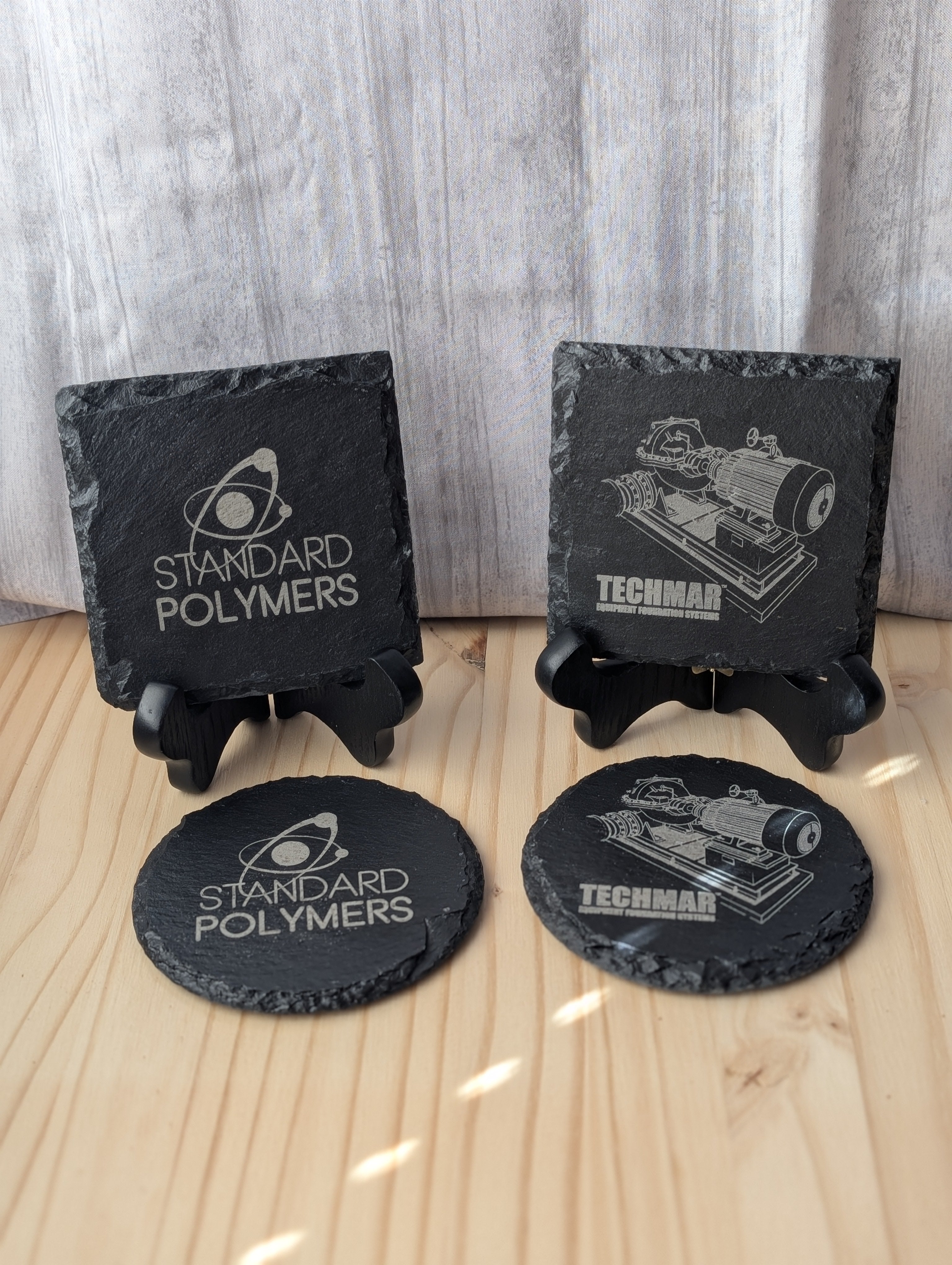 Personalized Slate Coaster - Custom State Design, 4 Inch Square or Round