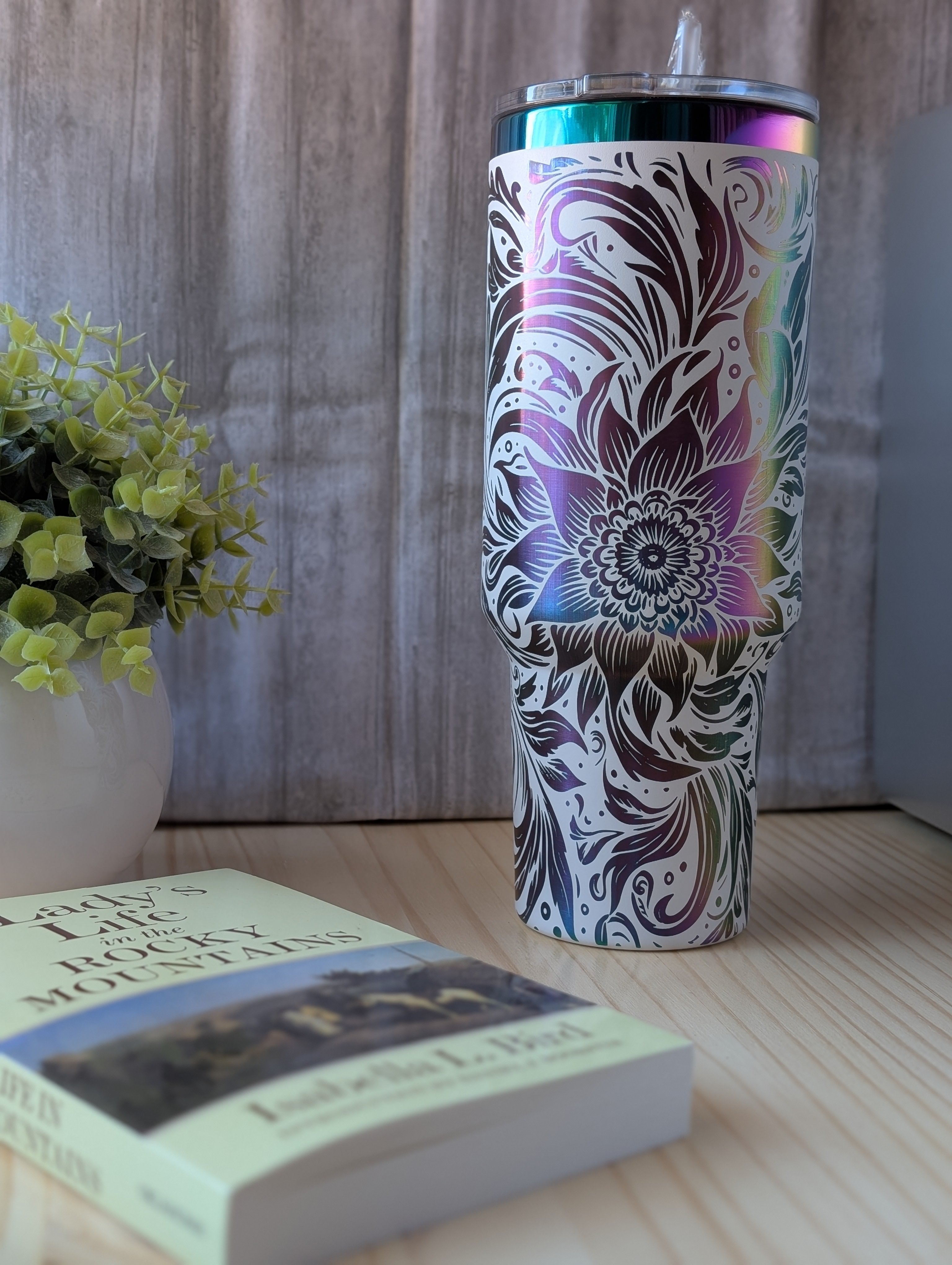 40oz Rainbow Tumbler - Personalized Stainless Steel Travel Cup